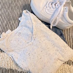 Oversized relaxed long sleeve waffle shirt